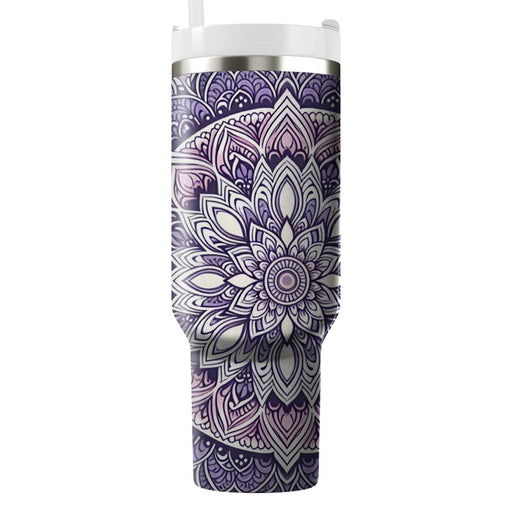 Artful Floral Mandala  Personalized Tumblers