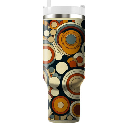 Retro Circular Pattern  Tumblers With Lids