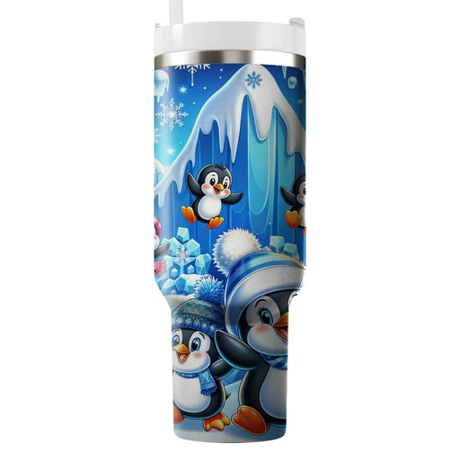 Winter Playful Penguins  Tumbler Cups