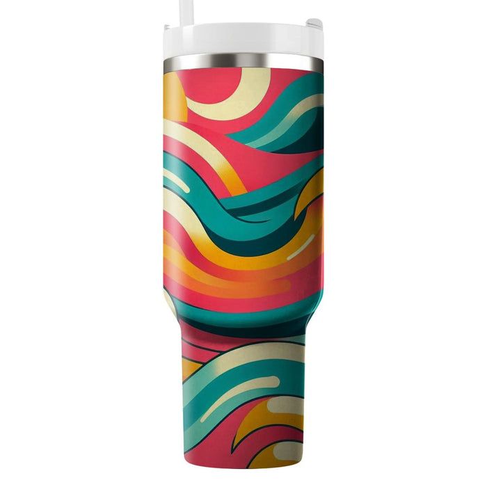 Funky Retro Waves  Custom Tumblers