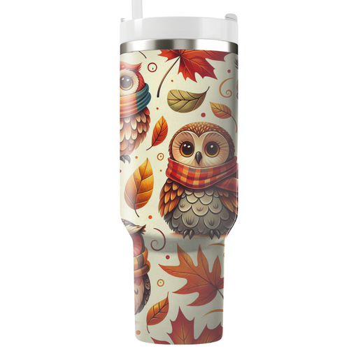 Autumn Whimsical Owls  Personalized Tumblers