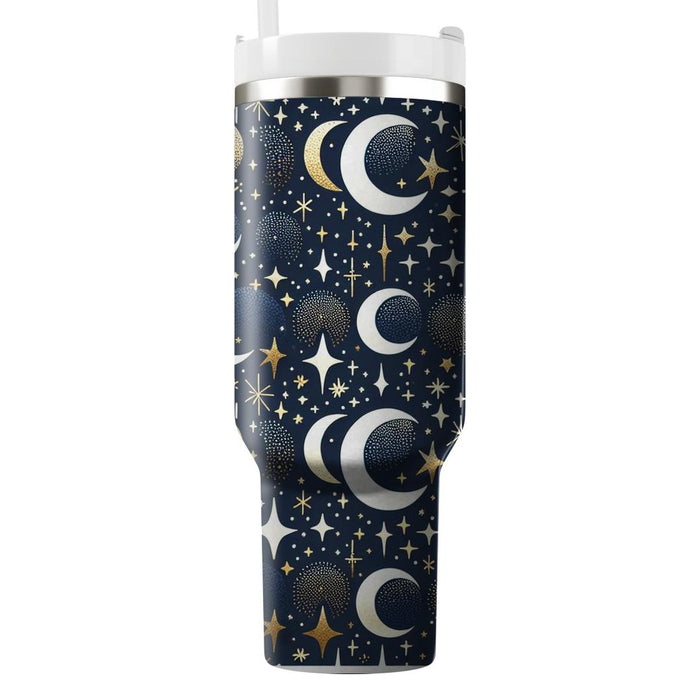 Abstract Crescent Moon Pattern  Tumblers With Lids