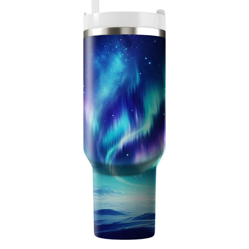 Winter Polar Night Sky Tumblers With Lids