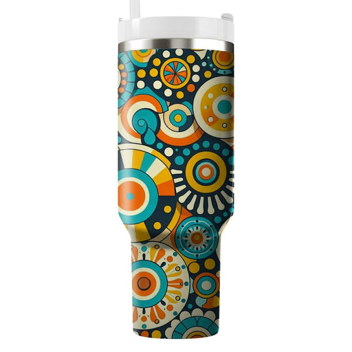 Vibrant Circular Motifs  Custom Tumblers