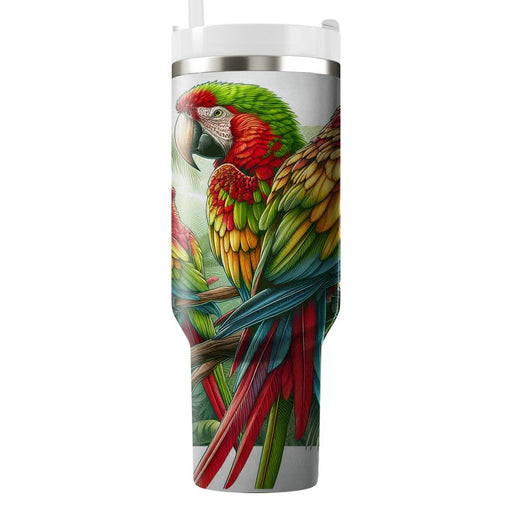 Tropical Parrots On A Branch  Decorative Tumblers