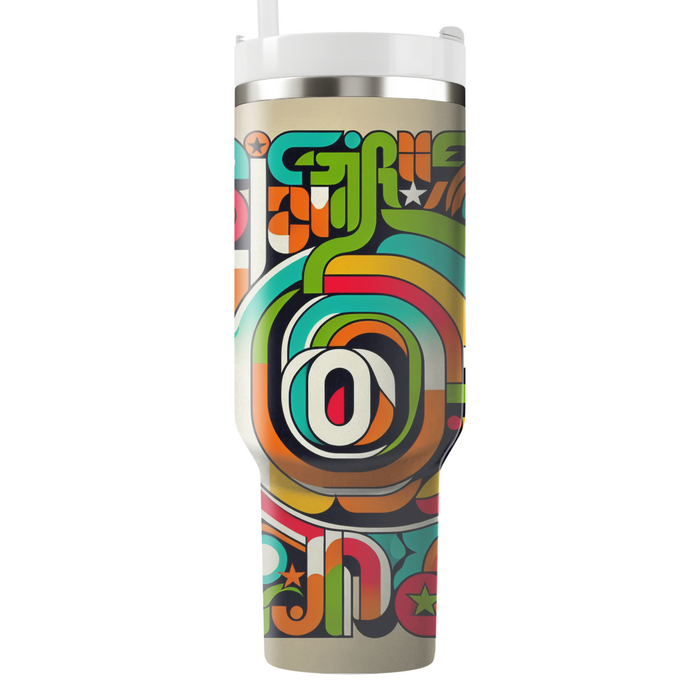 Funky Retro Typography  Unique Tumblers