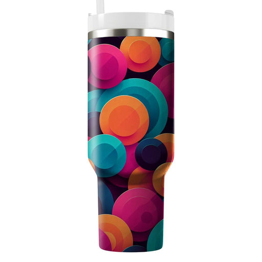 Vibrant Geometric Circles  Custom Tumblers