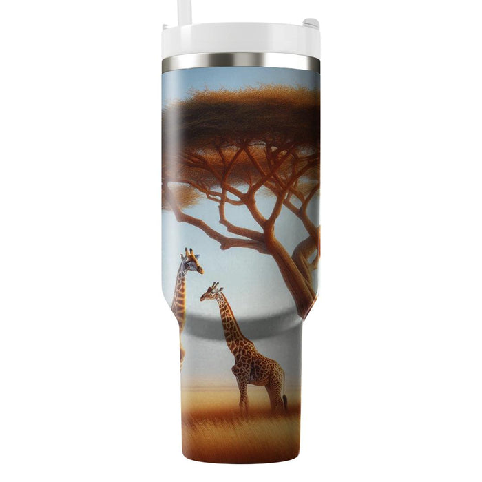 Gentle Giraffe Plains  Travel Tumblers