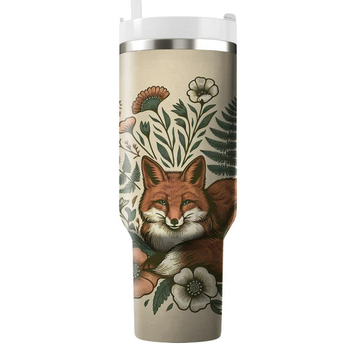 Vintage Fox Floral  Unique Tumblers