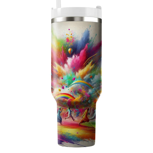 Vibrant Holi Festival Travel Tumblers