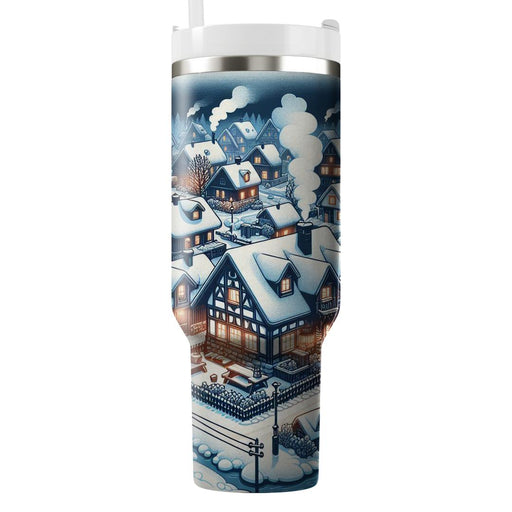 Winter Cozy Village  Custom Tumblers