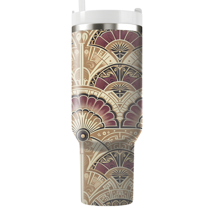 Art Deco Fan Motif Custom Tumblers