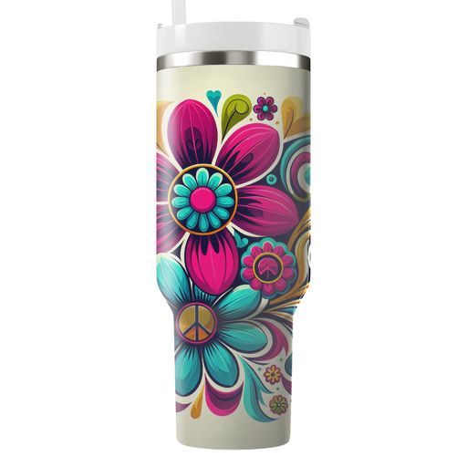 Retro Flower Child  Decorative Tumblers