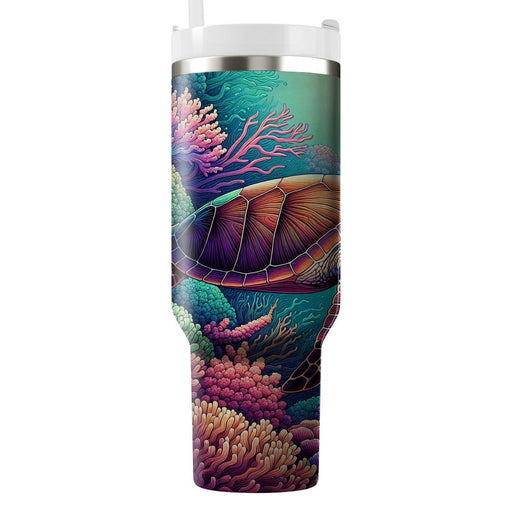 Beneath The Waves Turtle  Decorative Tumblers