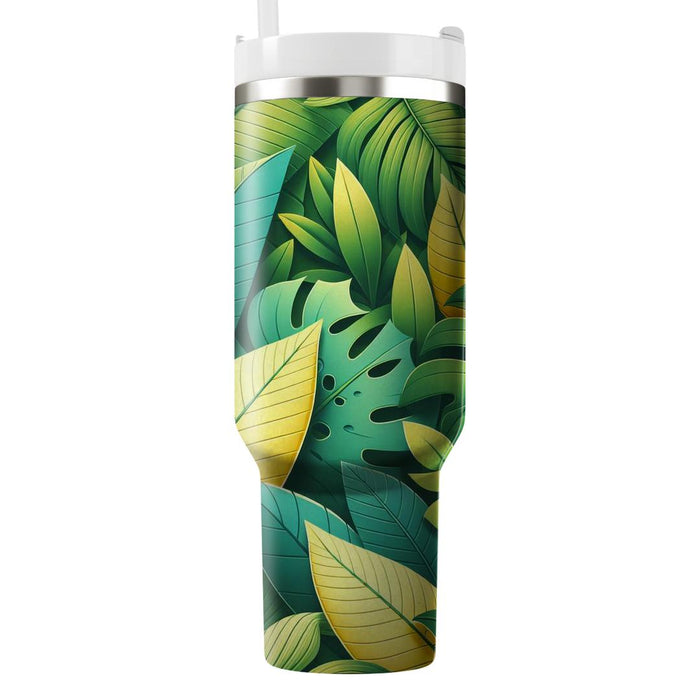 Tropical Leaves Pattern  Personalized Tumblers