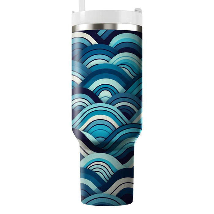 Geometric Ocean Waves  Insulated Tumblers