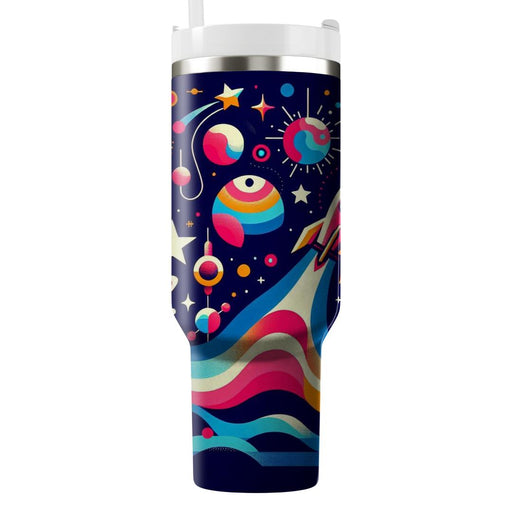 Funky Retro Space Voyage  Insulated Tumblers