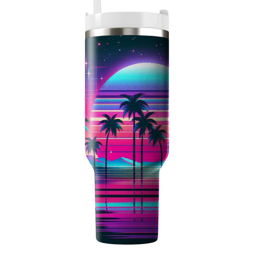 Vaporwave Sunset  Tumbler Cups