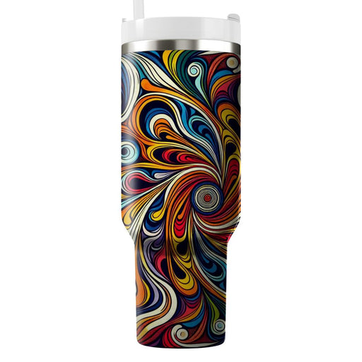 Vibrant Rainbow Tie Dye  Tumblers With Lids