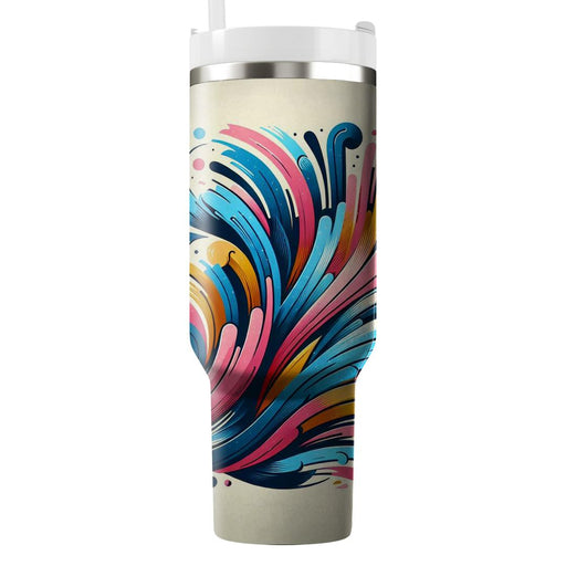 Abstract Brush Strokes  Tumbler Cups