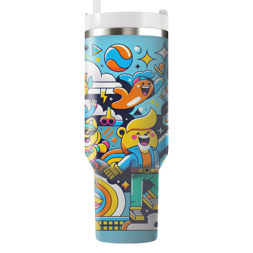 80s Cartoon Frenzy Personalized Tumblers