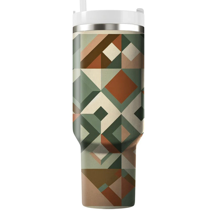 Geometric Diamond Quilt  Tumblers With Lids