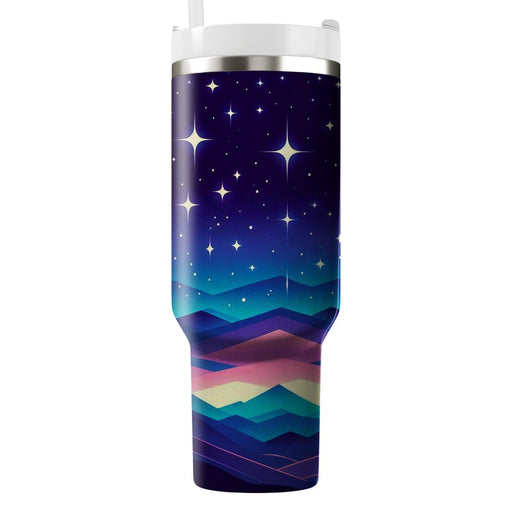 Vivid Retro Night Sky  Custom Tumblers