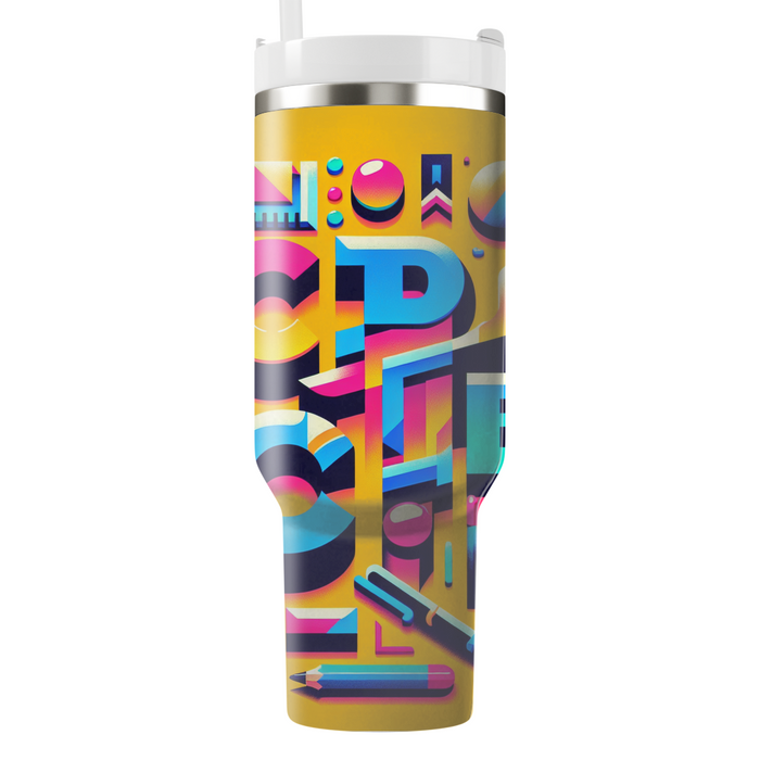 Retro 80s Typography Fun Insulated Tumblers