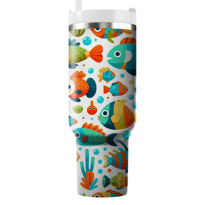 Funky Fish Pattern  Insulated Tumblers