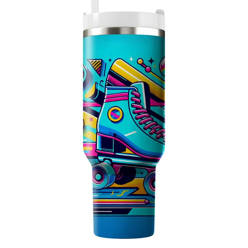 Vibrant 80s Skating  Tumblers For Gifts