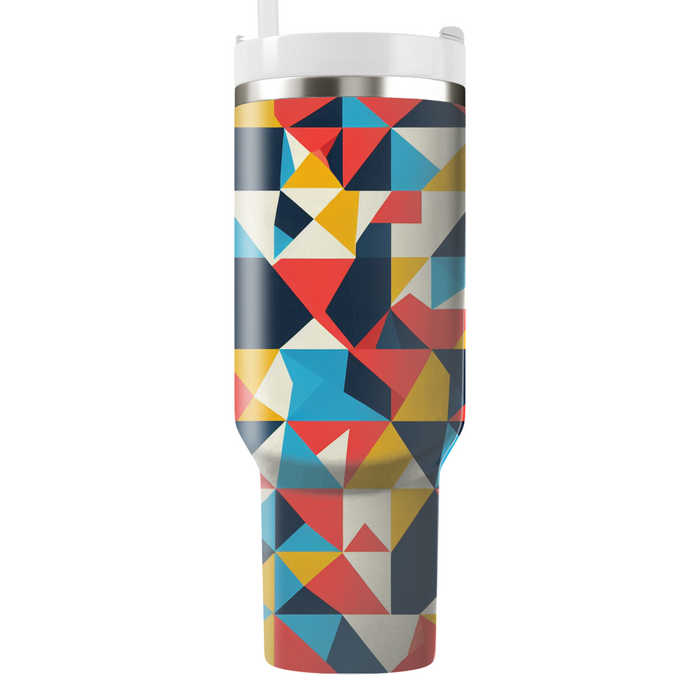 Bold Triangle Patchwork Custom Tumblers