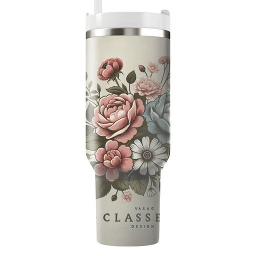 Vintage Floral Charm  Custom Tumblers