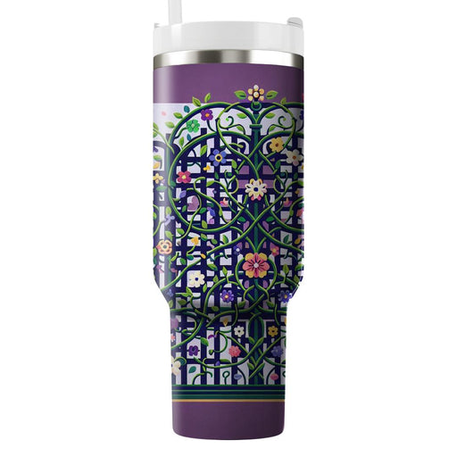 Vibrant Garden Trellis  Travel Tumblers