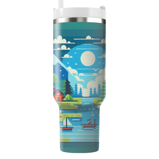 Pixel Paradise Travel Tumblers