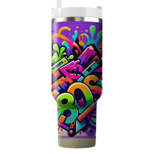 Bright 80s Graffiti  Unique Tumblers