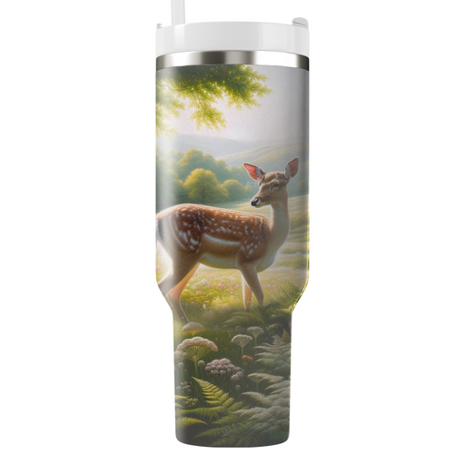 Gentle Deer In Meadow  Tumbler Cups