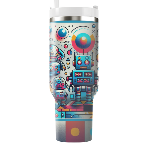 Retro Futuristic Robots Personalized Tumblers