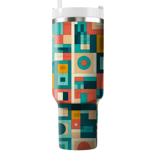 Square Mosaic Vibrance  Tumblers With Lids