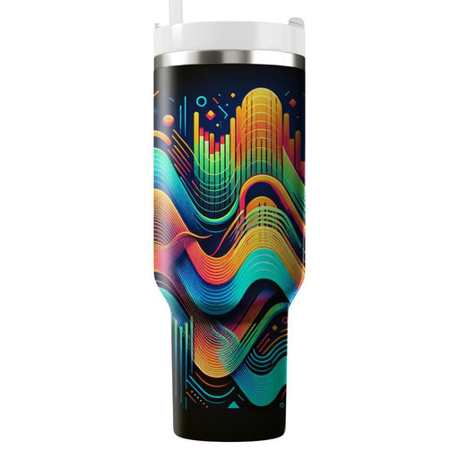 Abstract Retro Wave Travel Tumblers