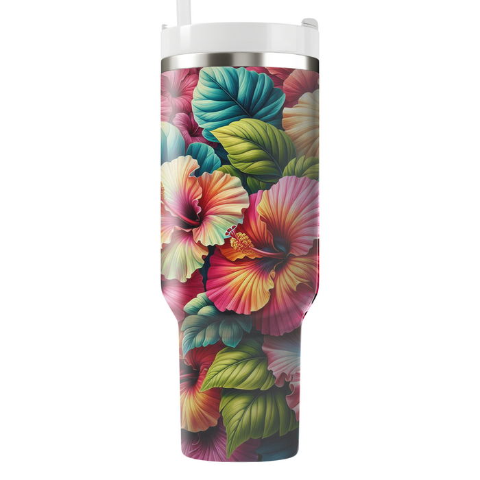 Vibrant Hibiscus Haven  Tumblers With Lids