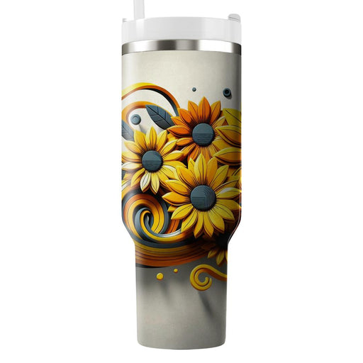 Vibrant Sunflower  Unique Tumblers