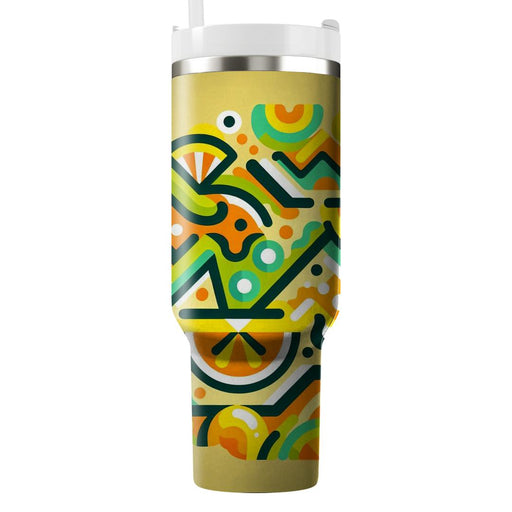 Zigzag Citrus Twist  Tumblers With Lids