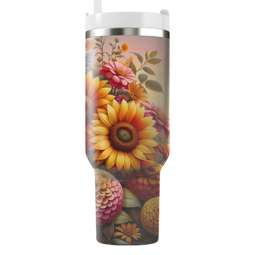 Sunset Floral Bliss  Unique Tumblers