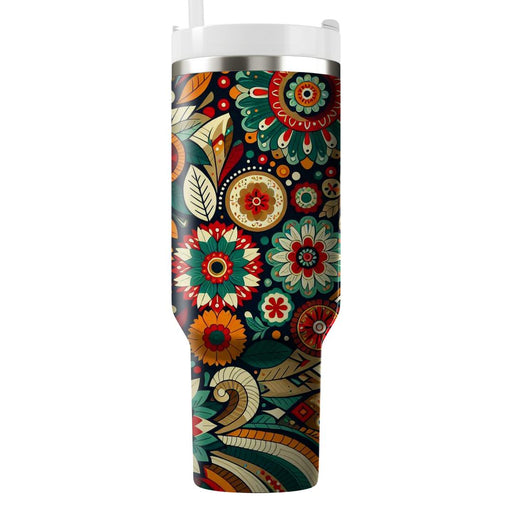 Vibrant Folk Art Patterns  Tumbler Cups