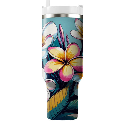 Tropical Plumeria  Tumblers With Lids