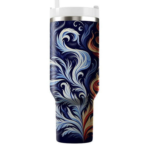 Winter Frost Fire  Travel Tumblers