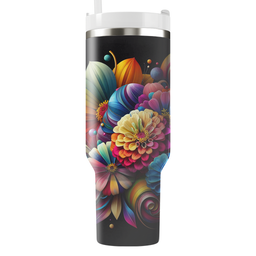 Artistic Floral Patchwork  Tumblers With Lids