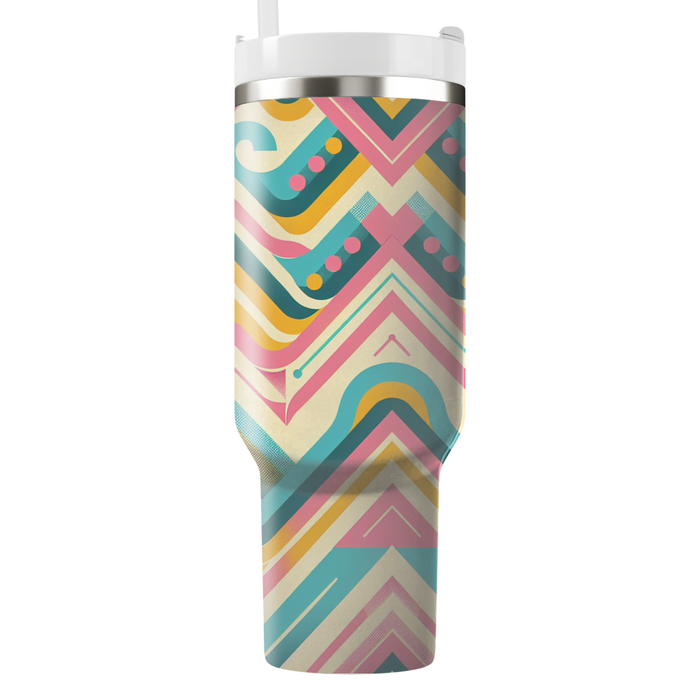 Retro Triangle Waves Decorative Tumblers