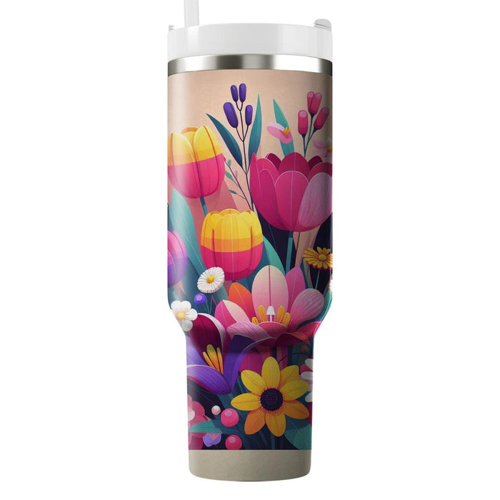 Whimsical Floral Paradise  Tumblers With Lids