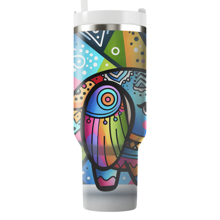 Funky Elephant Patterns  Tumbler Cups